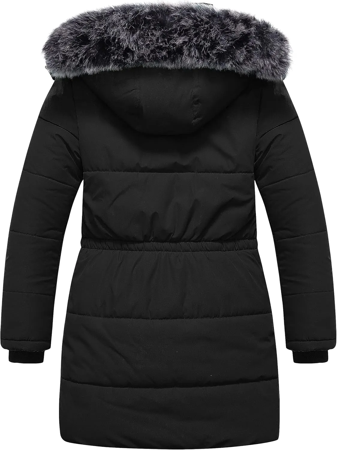 Chrisuno Girl's Long Parka Warm Winter Coat Water Resistant Quilted Puffer Jacket Snow Outwear