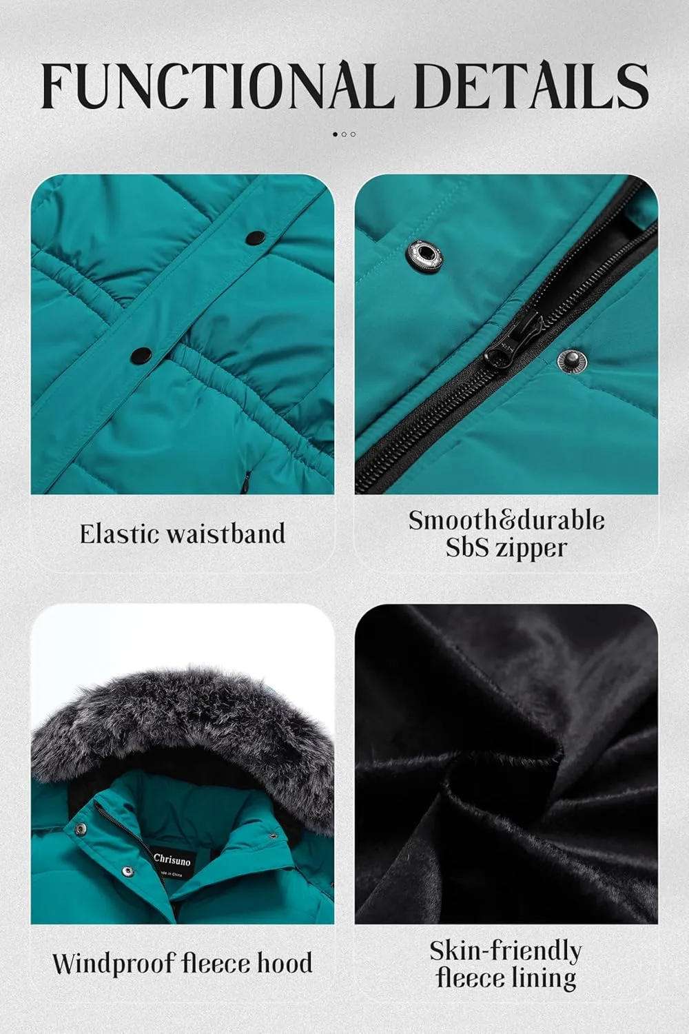 Chrisuno Girl's Long Parka Warm Winter Coat Water Resistant Quilted Puffer Jacket Snow Outwear