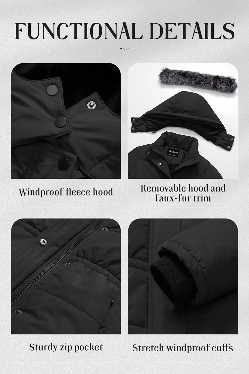 Chrisuno Girl's Long Parka Warm Winter Coat Water Resistant Quilted Puffer Jacket Snow Outwear