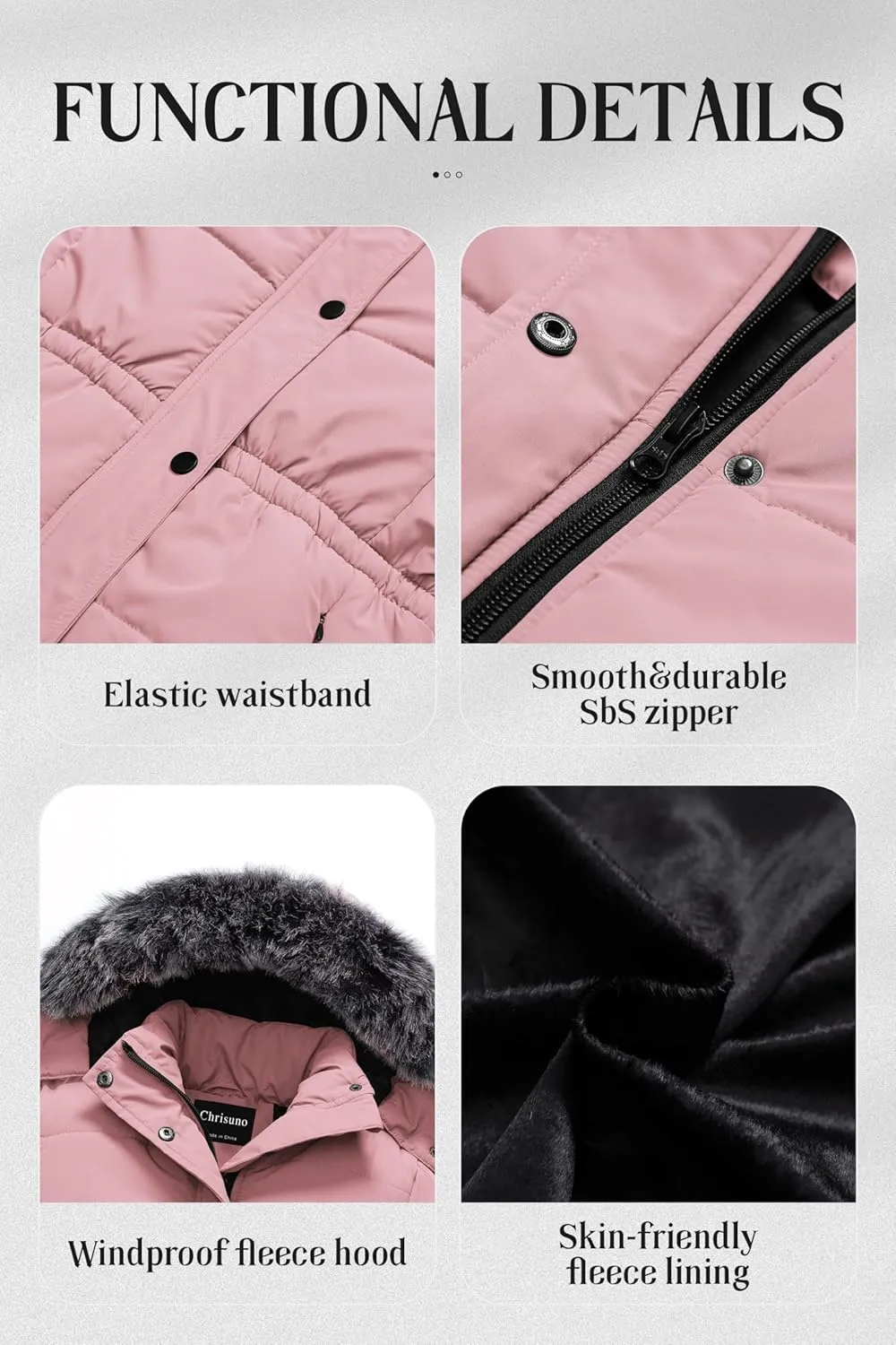 Chrisuno Girl's Long Parka Warm Winter Coat Water Resistant Quilted Puffer Jacket Snow Outwear