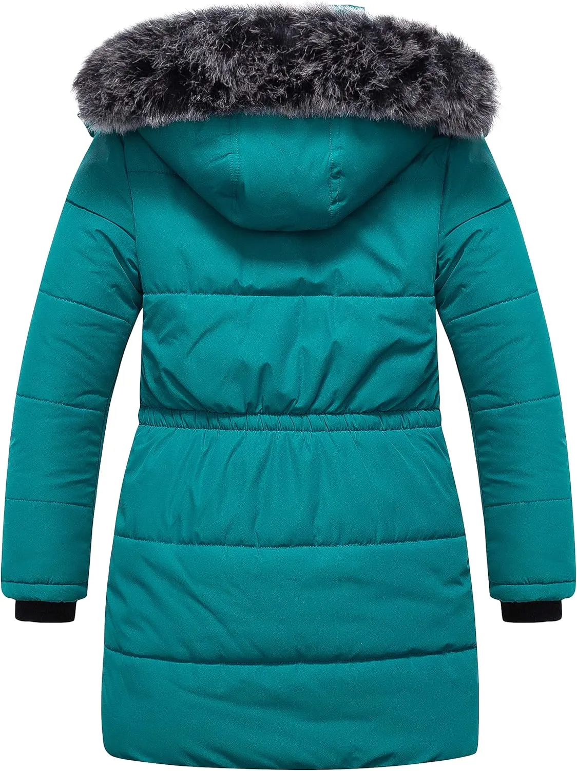 Chrisuno Girl's Long Parka Warm Winter Coat Water Resistant Quilted Puffer Jacket Snow Outwear