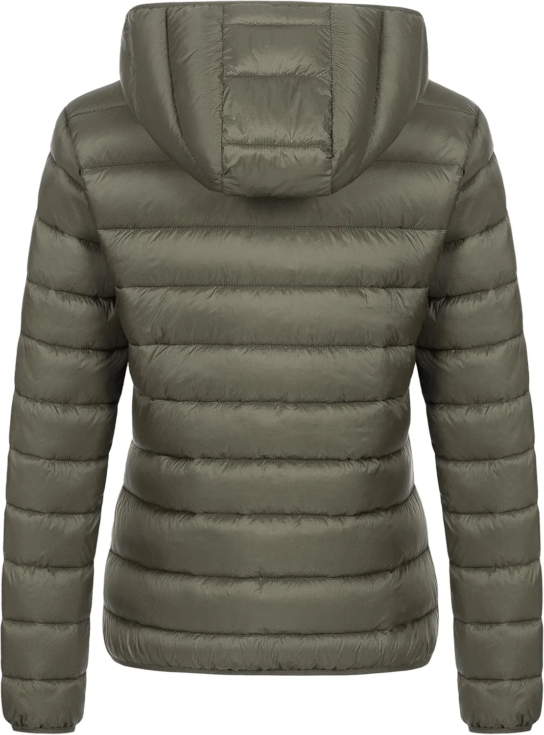 Chrisuno Women's Lightweight Short Puffer Jacket Packable Quilt Warm Winter Coat with Removable Hood