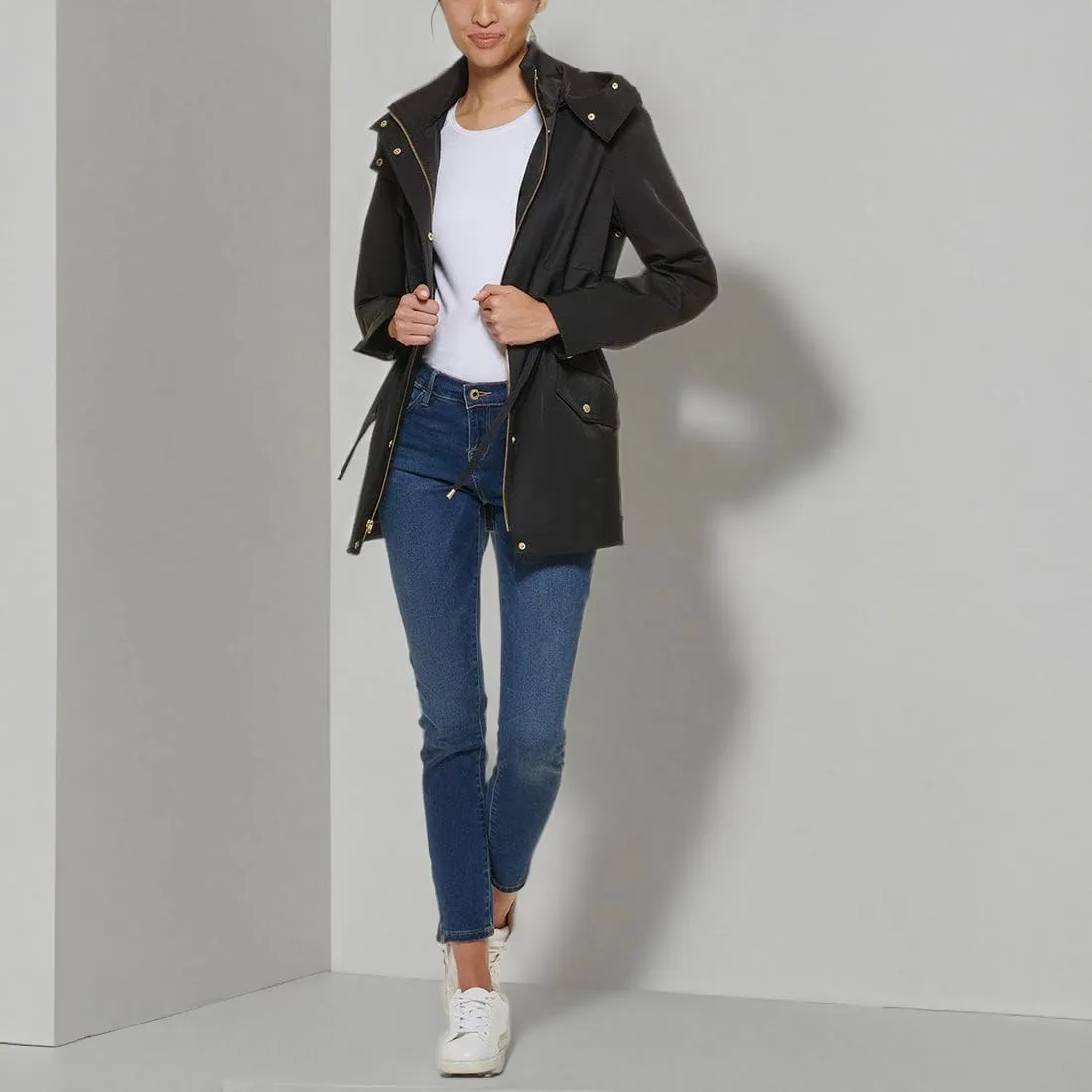 Cole Haan Women's Adjustable Rain Short Coat