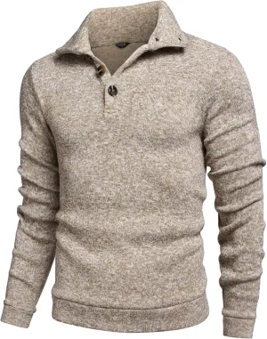 COOFANDY Men Casual Knit Pullover Sweatshirt Slim Fit Thermal Fashion Sweater