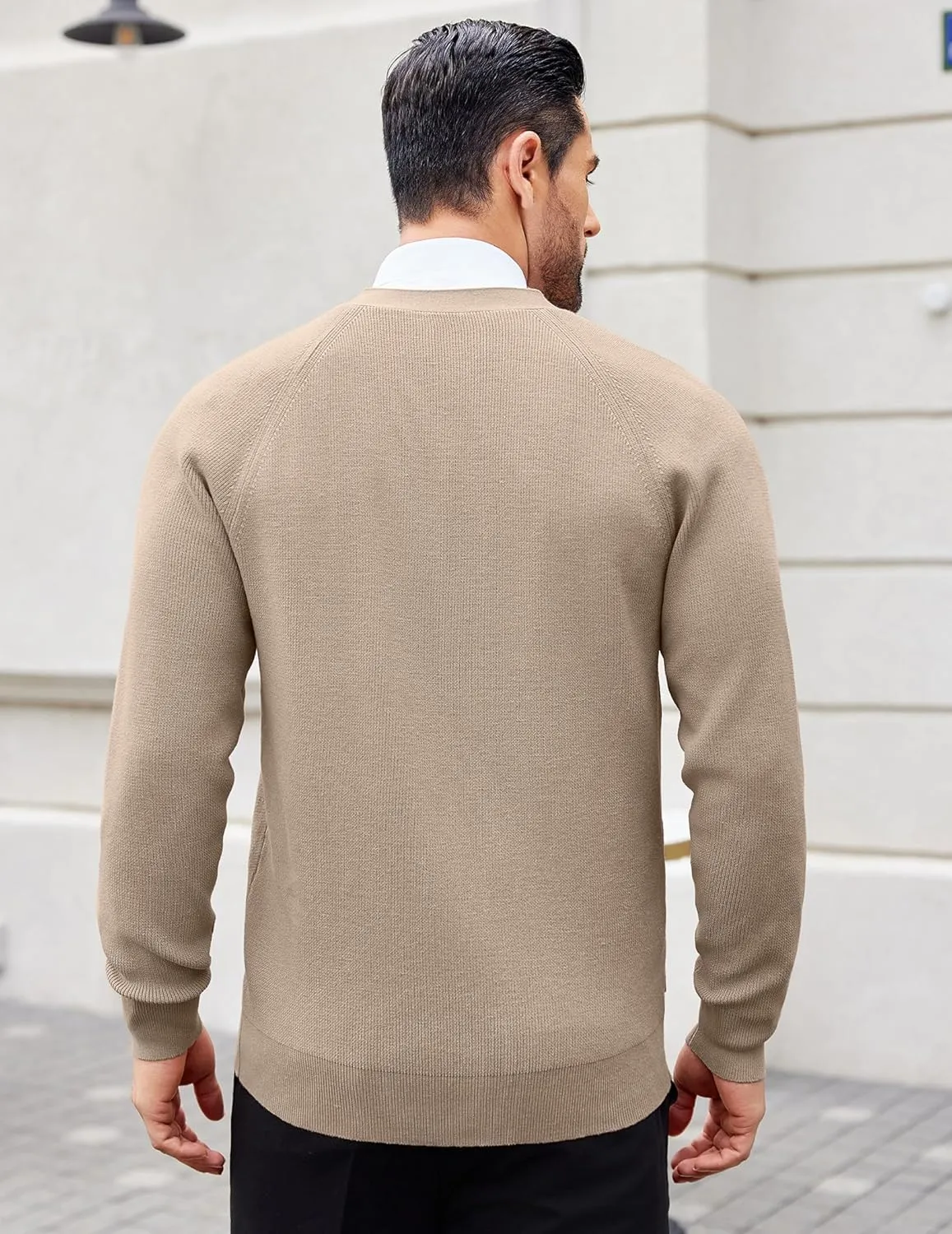 COOFANDY Men's Cardigan Sweaters with Button Lightweight Casual V Neck Long Sleeve Pockets Knitted Sweater
