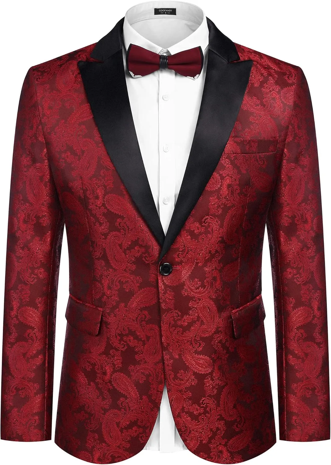 COOFANDY Men's Floral Paisley Formal Tuxedo Suit Jacket Dress Dinner Party Prom Weeding Blazer