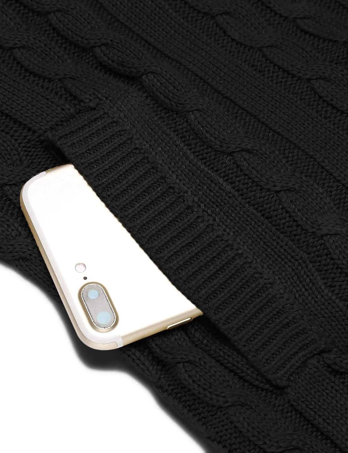 COOFANDY Men's Full Zip Cardigan Sweater Slim Fit Cable Knitted Zip Up Sweater with Pockets