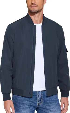 COOFANDY Men's Lightweight Bomber Jacket Casual Fashion Windbreaker Flight Zip Up Jackets Outdoor Coat