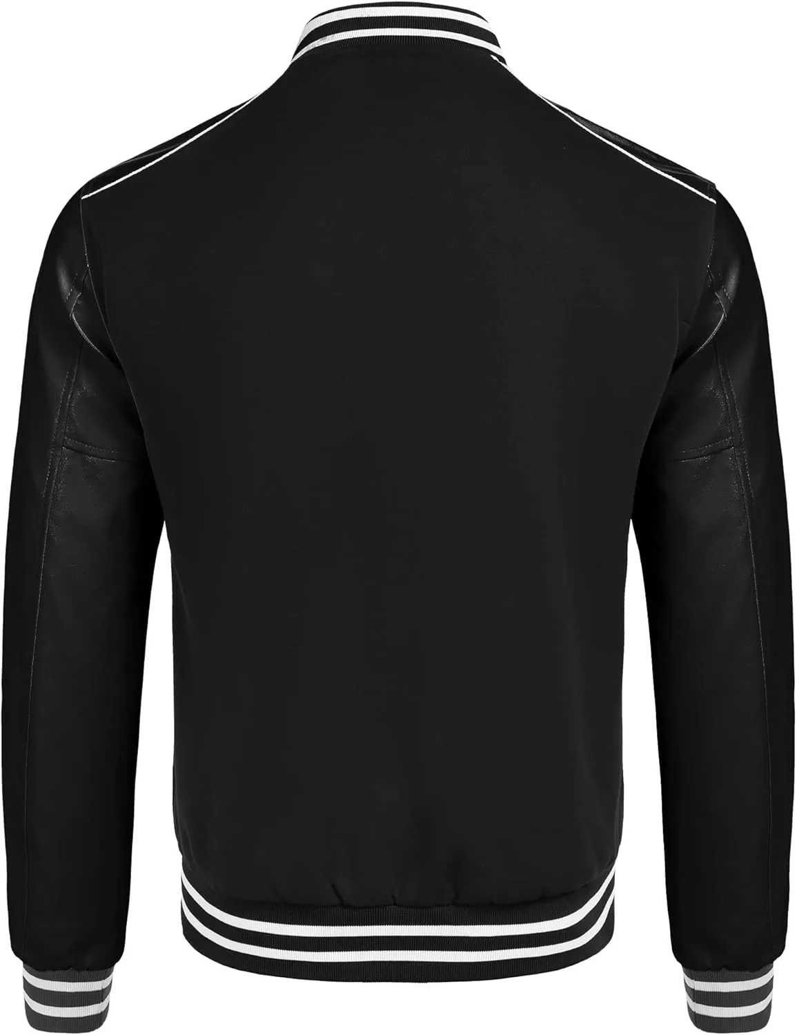 COOFANDY Mens Varsity Jacket Casual Leather Sleeve Baseball Letterman Bomber Jacket Coat