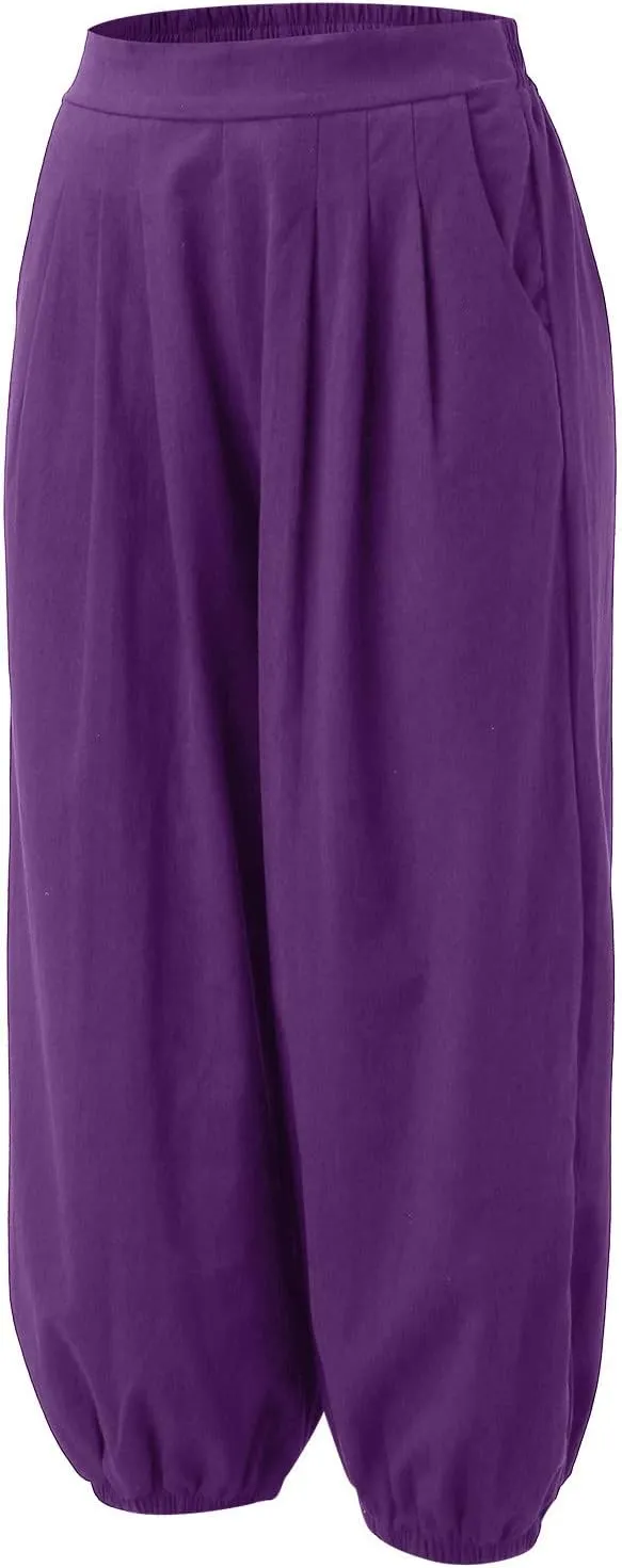 Cotton Linen Palazzo Pants for Women High Waist Loose Trousers Summer Boho Beach Slacks 2025 Solid Baggy Comfy Outfit