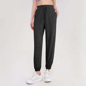 Cotton Linen Womens Sweatpants,Women's Pants Wide Leg Flowy Trousers with Pockets High Waisted Business Casual