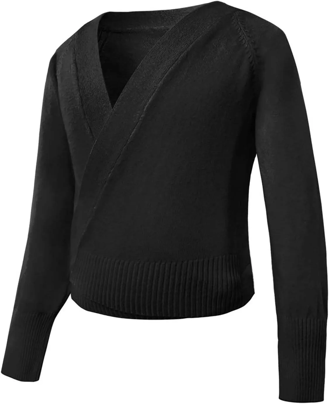 Daydance Women Wrap Dance Sweater Pink Soft Ballet Warm Up Jacket for Leotards