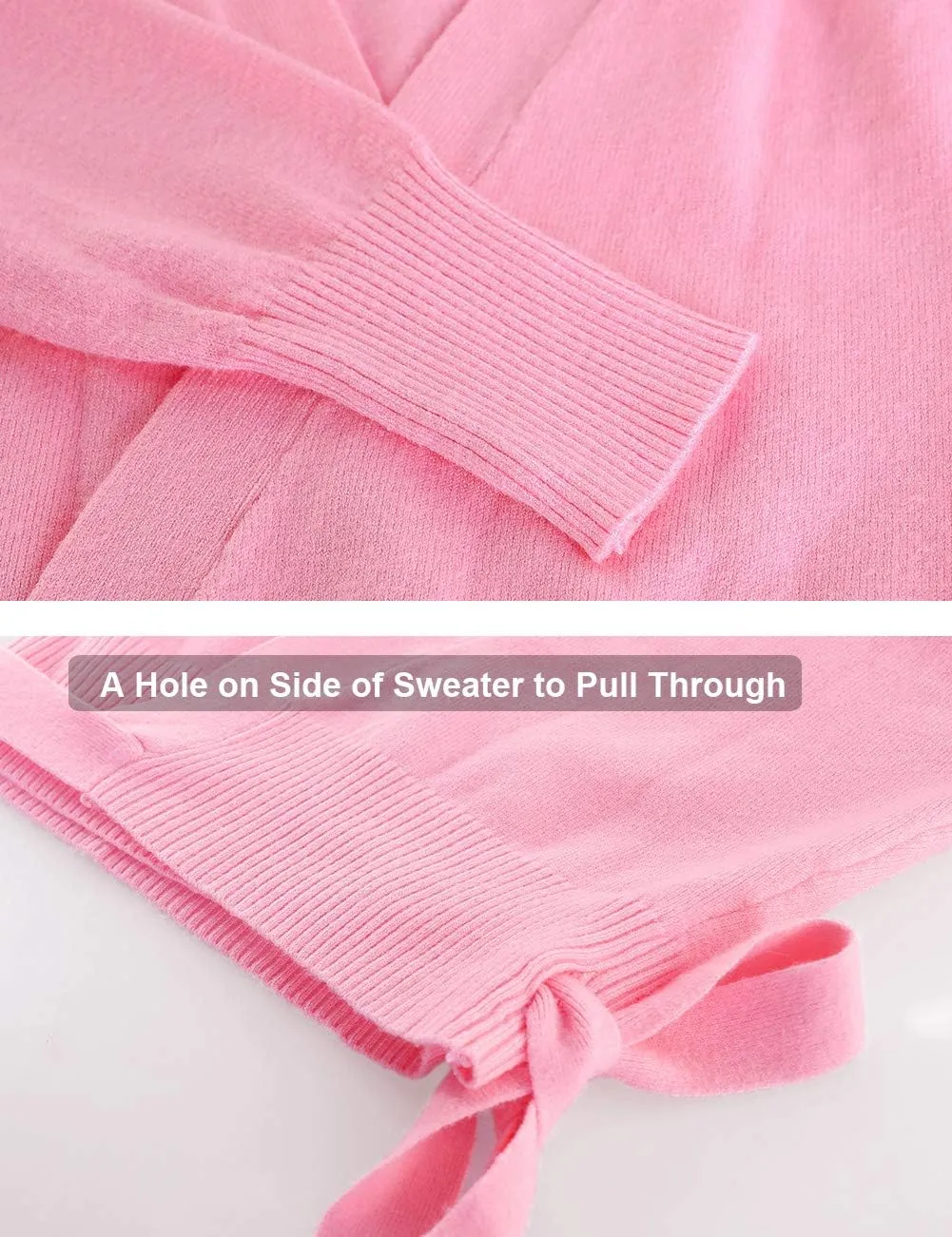 Daydance Women Wrap Dance Sweater Pink Soft Ballet Warm Up Jacket for Leotards