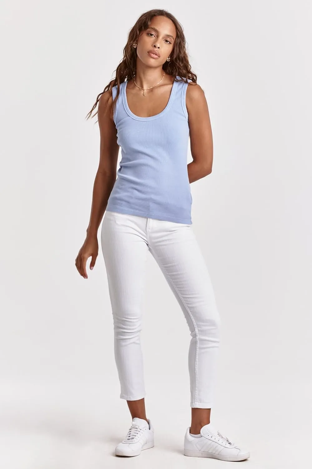 DEAR JOHN Paula Scoop Neck Sleeveless Women's Tank Top Fitted Knit