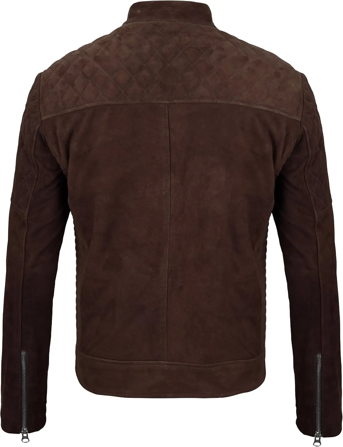 Decrum Leather Suede Jacket Men  Real Lambskin Brown & Black Leather Jacket Men Casual