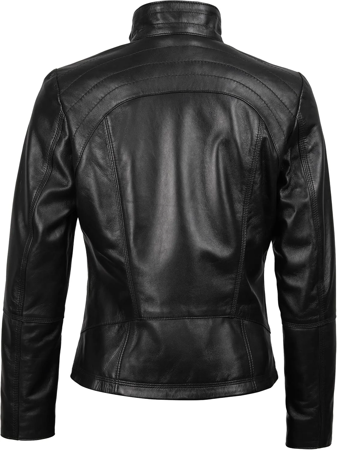 Decrum Womens Leather Jacket - Real Lambskin Fashion Leather Jackets for Women