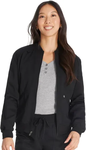 Dickies Women Scrub Jacket Zip Front Warm-Up Rib Knit Collar with 2 Welt Pocket DK365