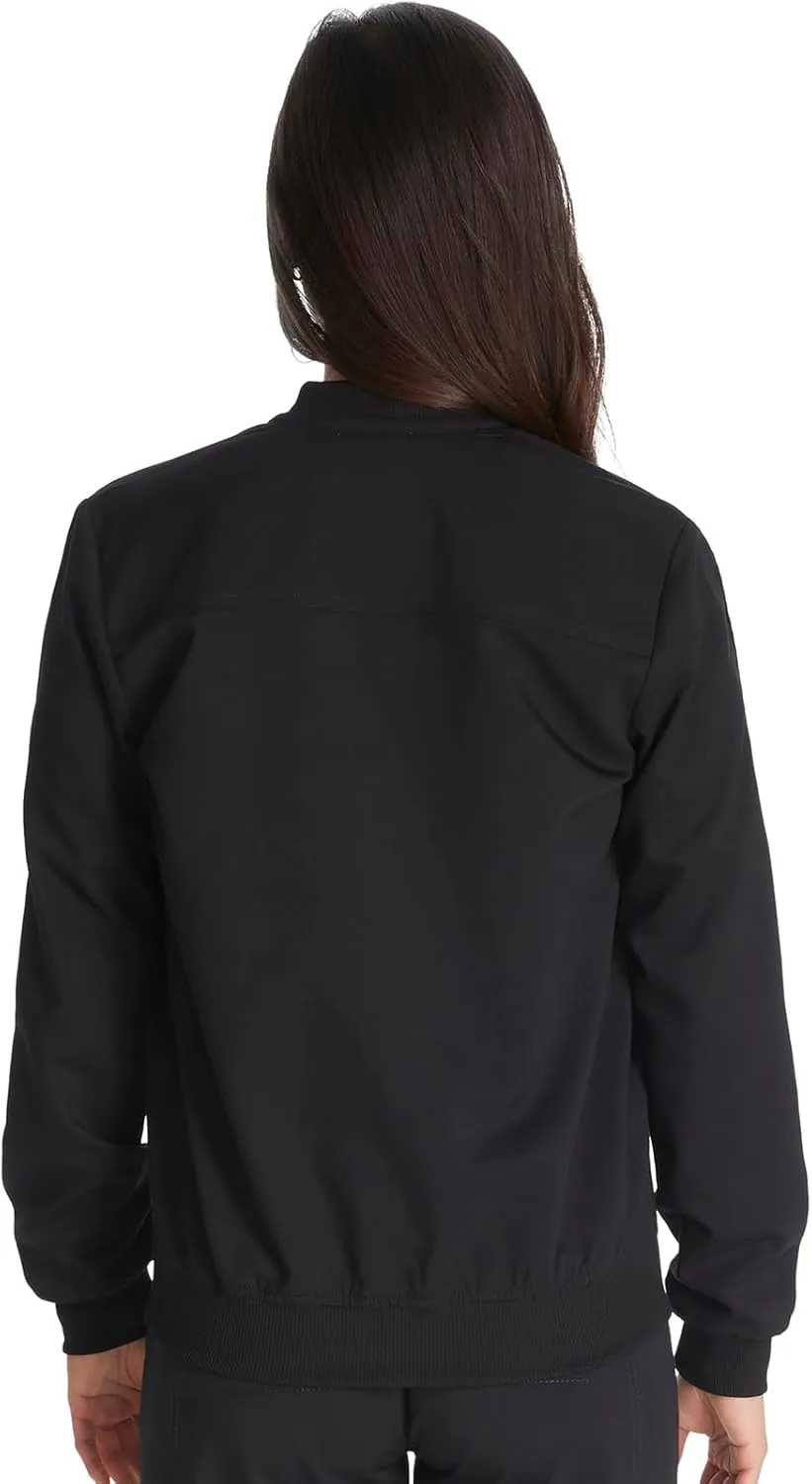 Dickies Women Scrub Jacket Zip Front Warm-Up Rib Knit Collar with 2 Welt Pocket DK365