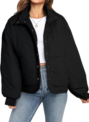 Dokotoo Womens Quilted Puffer Jackets Lightweight Button Down Padded Jacket Coats with Pockets