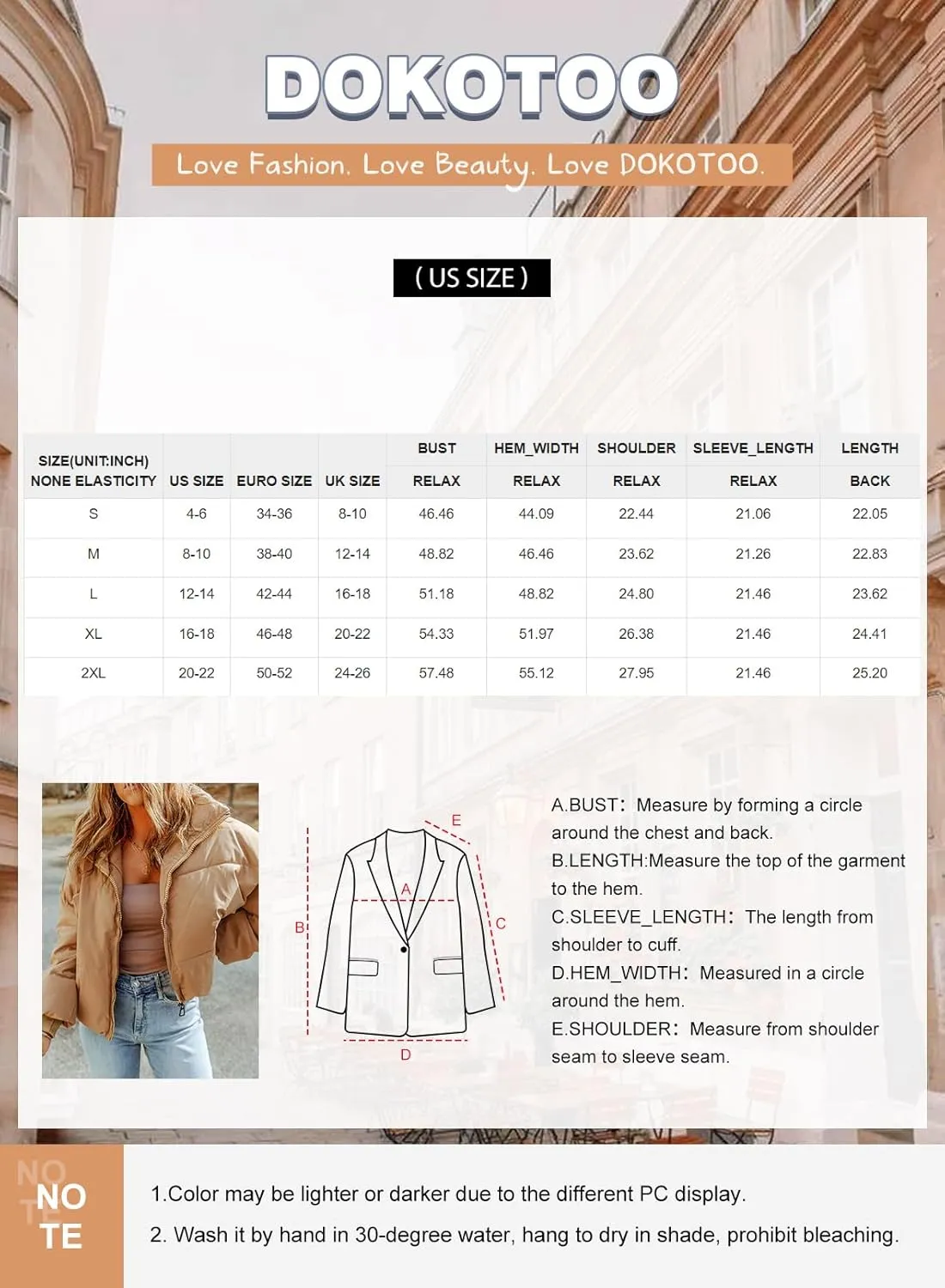 Dokotoo Womens Winter Cropped Puffer Jacket Full Zip Quilted Jackets Warm Coats with Pockets