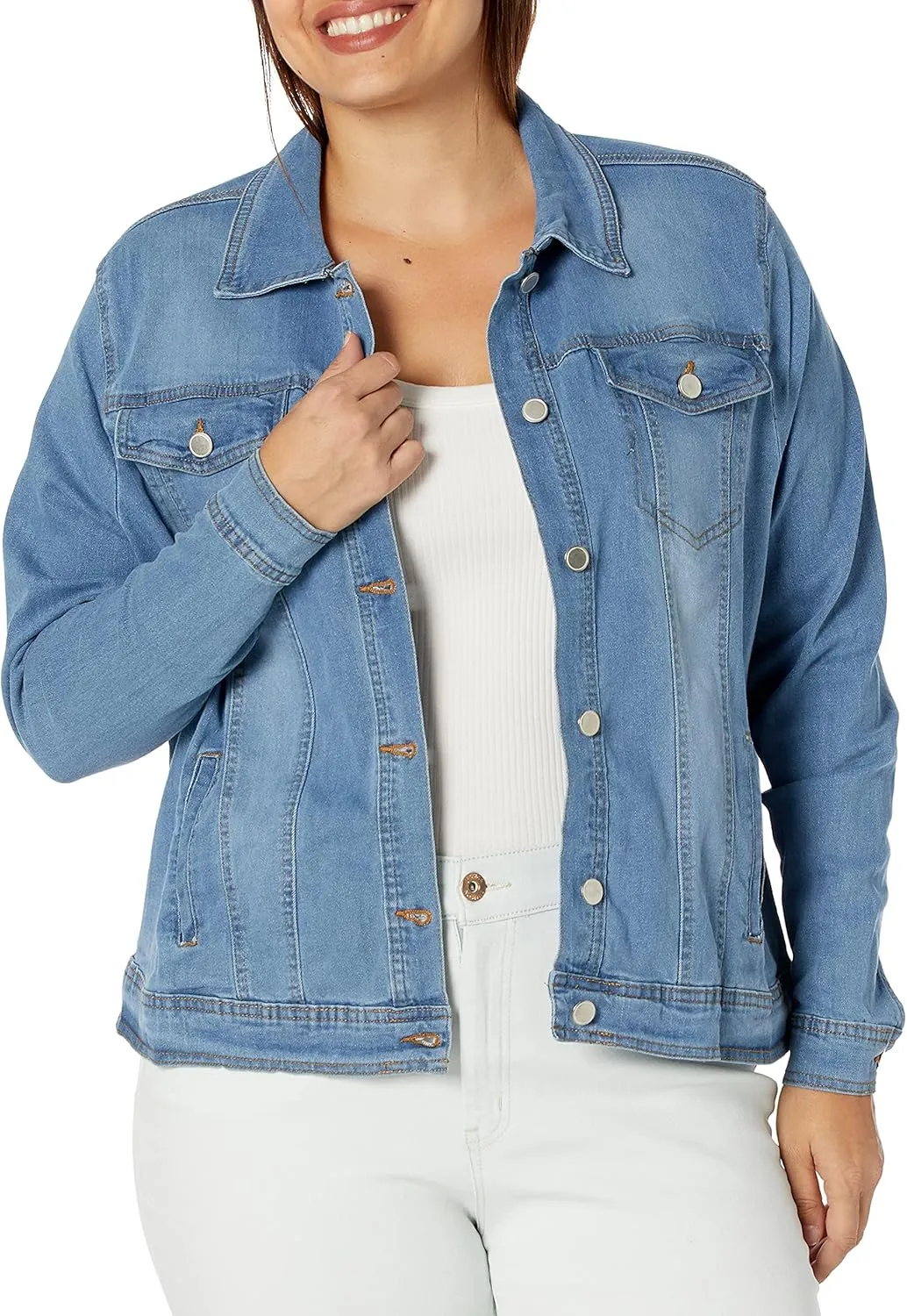 dollhouse Women's Size Basic Plus Denim Jacket