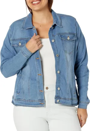 dollhouse Women's Size Basic Plus Denim Jacket