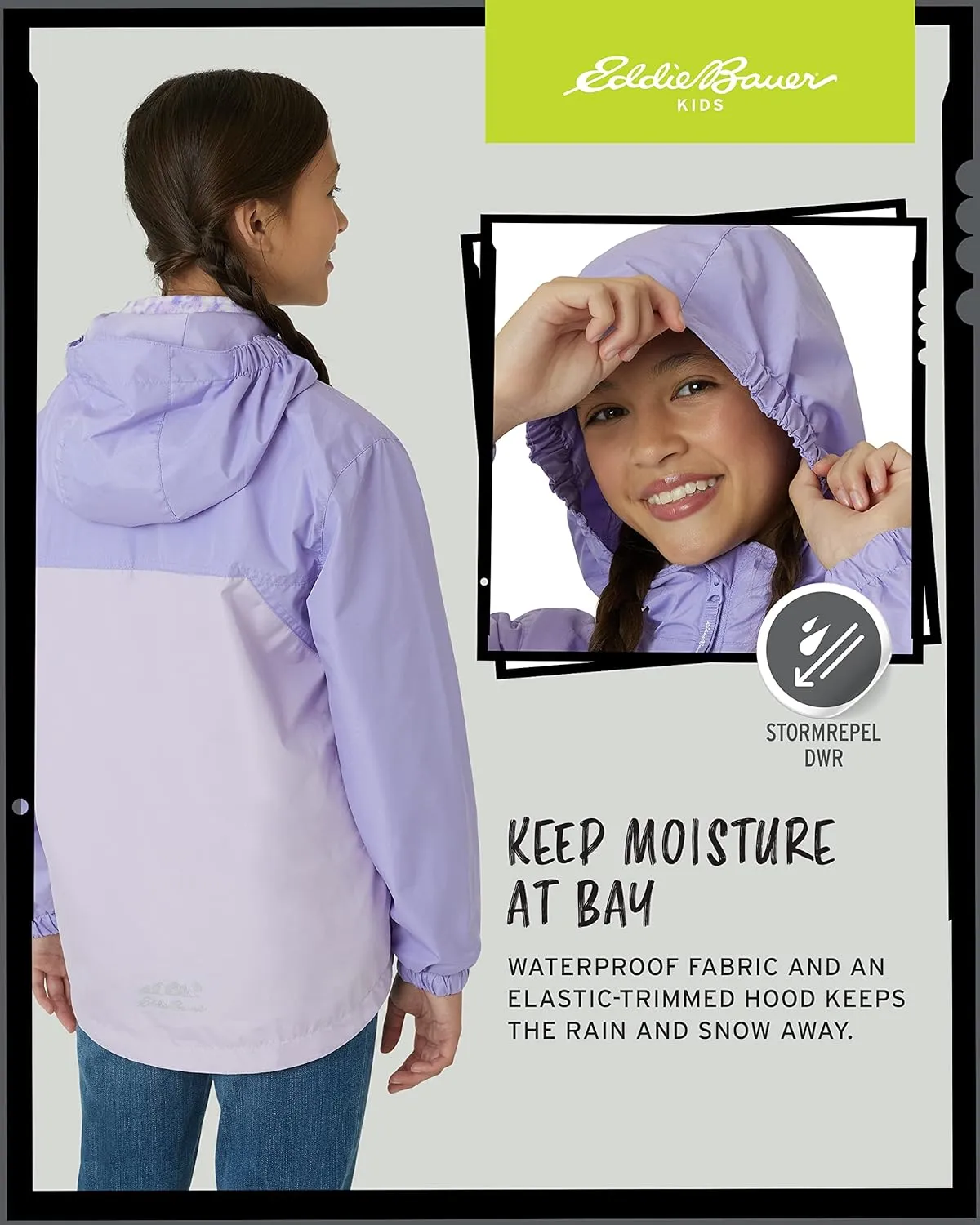 Eddie Bauer Girls' Rain Jacket - Lone Peak Waterproof 3 in 1 Insulated Windbreaker Coat with Removable Fleece Lining (5-20)