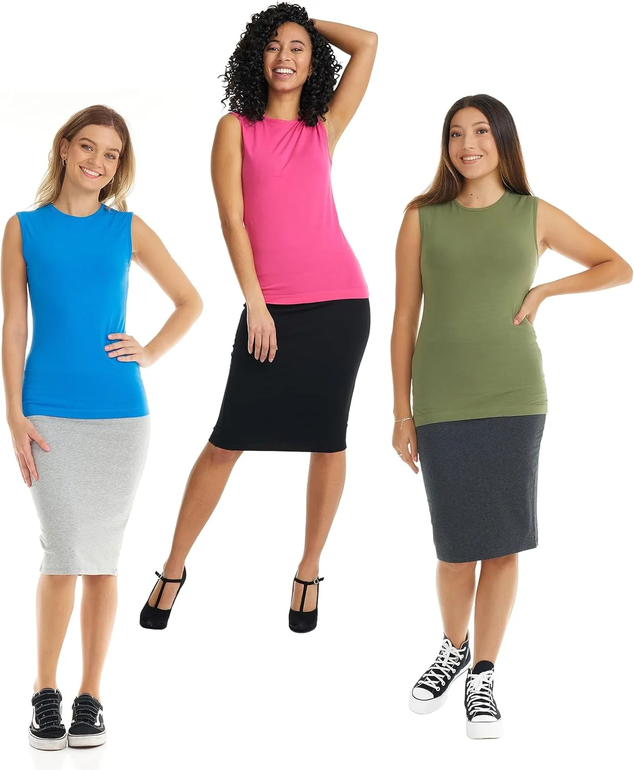 ESTEEZ Women's Tank Top Base Layering Camisole Fitted Sleeveless T-Shirt