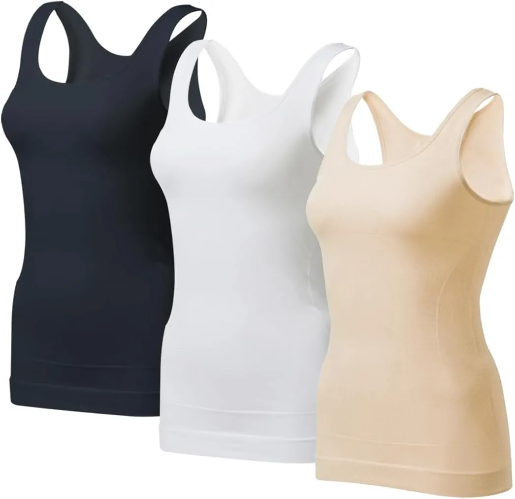 EUYZOU Women's Tummy Control Shapewear Tank Tops - Seamless Body Shaper Compression Top