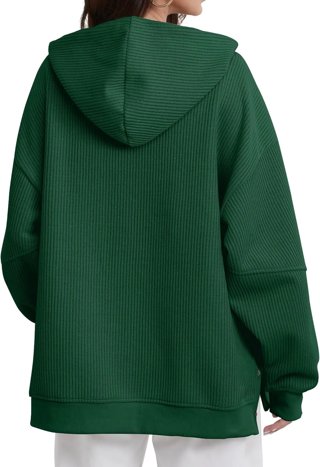 FAIABLE Womens Hoodies Oversized Sweatshirts Button Hooded Pullover Sweatshirt Long Sleeve Casual Tops 2025