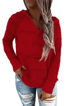 FEKOAFE Women's 2025 Fall Striped Color Block Hoodies Fashion V Neck Knit Sweater Pullovers