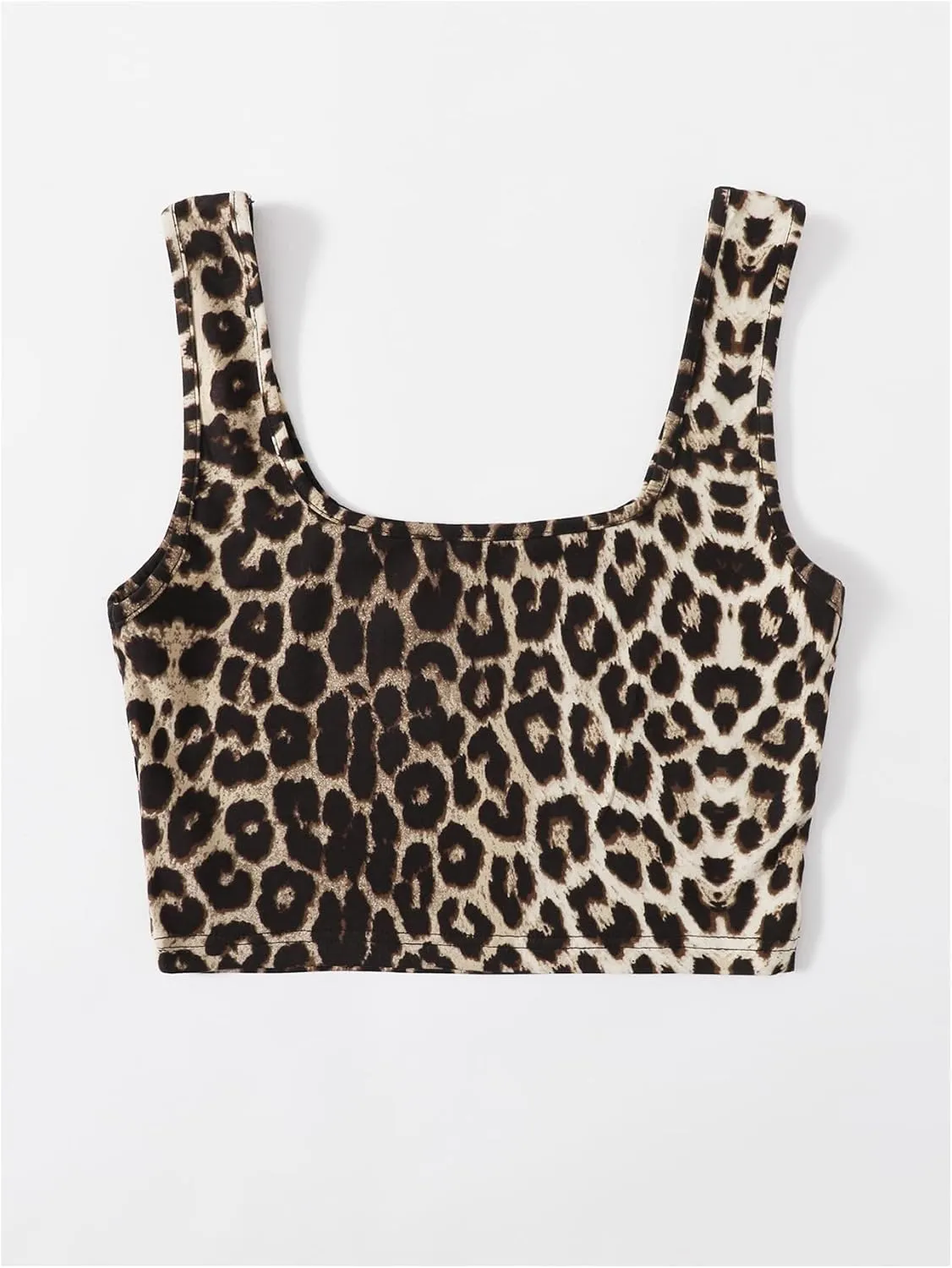 Floerns Women's Printed Camisole Spaghetti Strap Contrast Binding Crop Cami Top