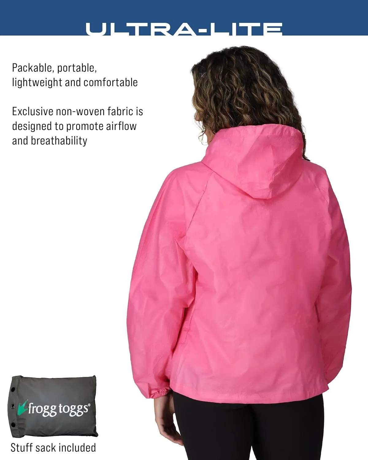 FROGG TOGGS Women's Standard Ultra-Lite2 2-Layer Waterproof Breathable Rain Jacket