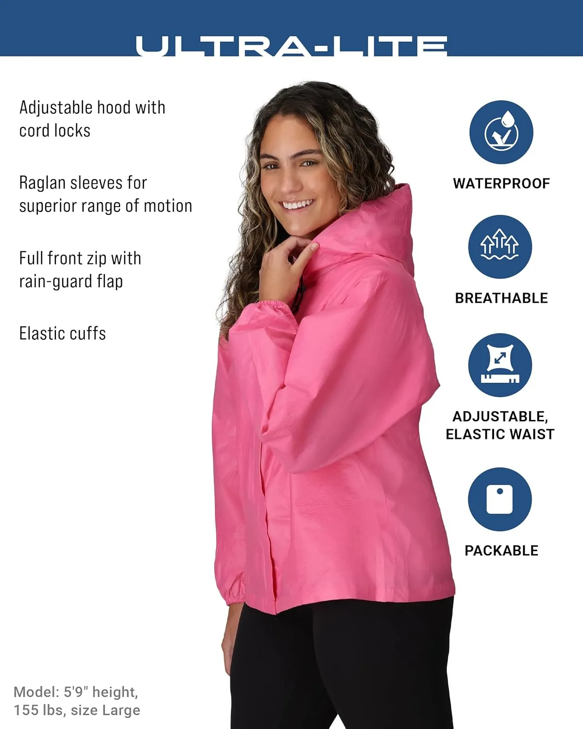 FROGG TOGGS Women's Standard Ultra-Lite2 2-Layer Waterproof Breathable Rain Jacket