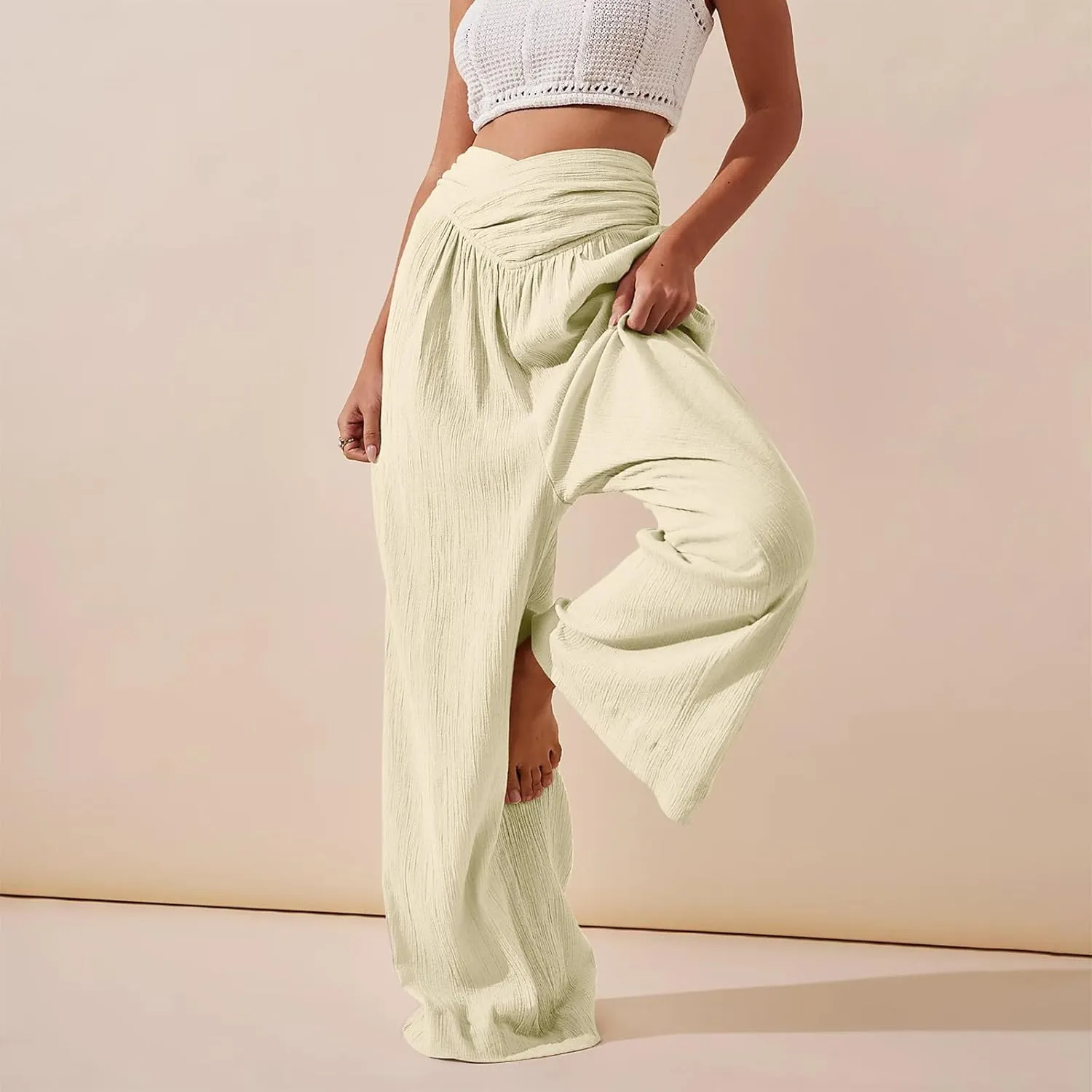 Girl Women Outdoor Pants,Women's High Waisted Wide Leg Sweatpants Casual Yoga Jogger Pants Spring&Summer Clothing