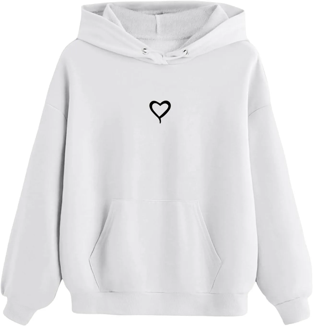 Girls Heart Graphic Print Girls Casual Long Sleeve Hoodies Cute Oversized Fleece Thermal Sweatshirt Tops With Pockets