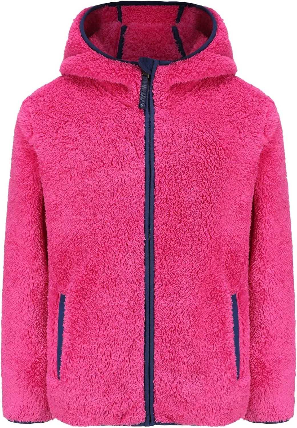 Girl's Soft Fleece sherpa Jacket Full Zip Hoodie