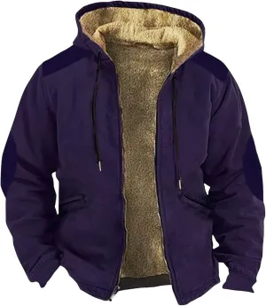 GOFULY Mens Winter Jacket Sherpa With Hood Warm Coats Fleece Zipper Hoodie Big And Tall Heavyweight Fall Outfits With Pockets
