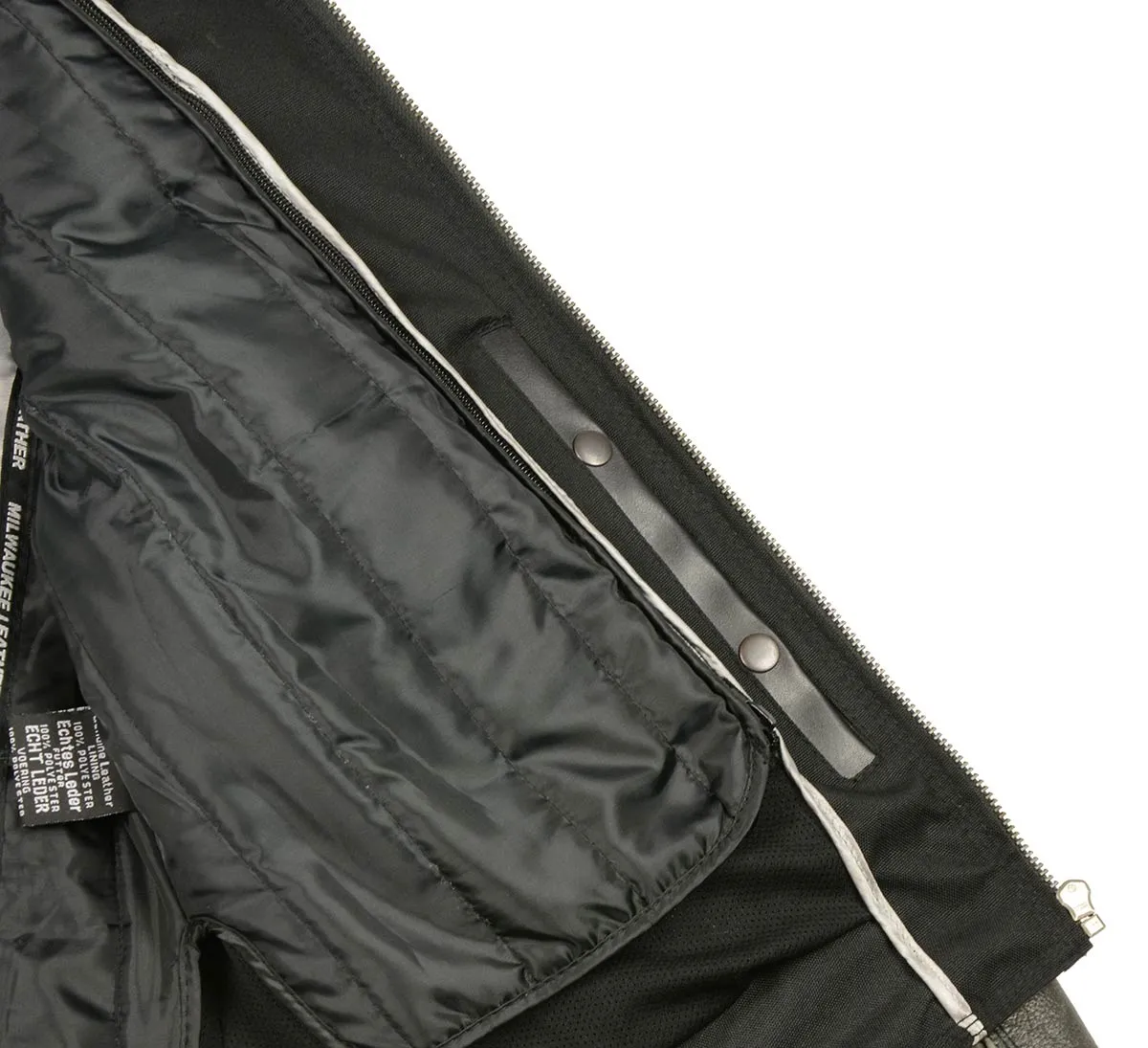 GRAY Leather MLL2550 Women's ‘Scooter ‘Distressed Grey Leather Motorcycle Riding Vented Jacket
