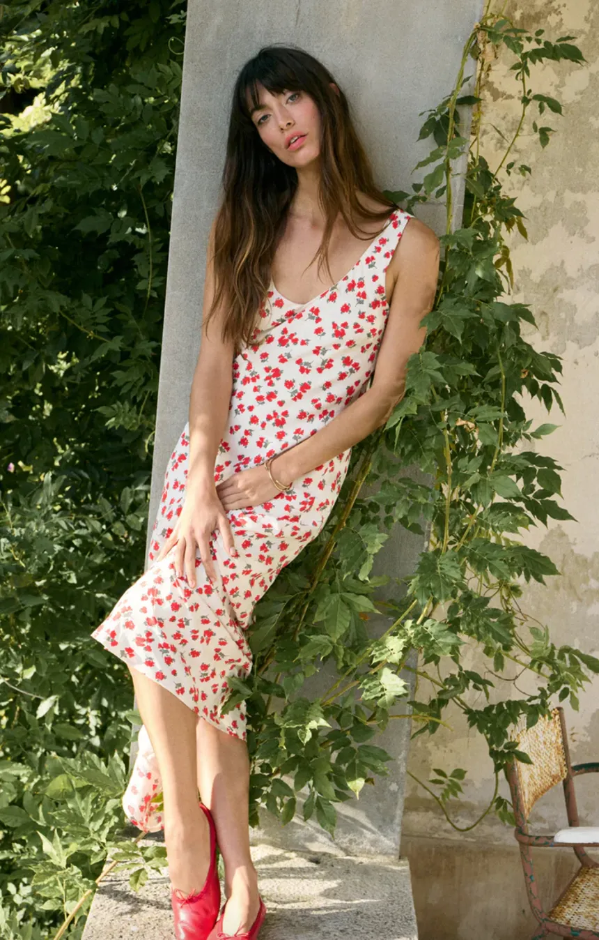 hana la rose ditsy maxi dress