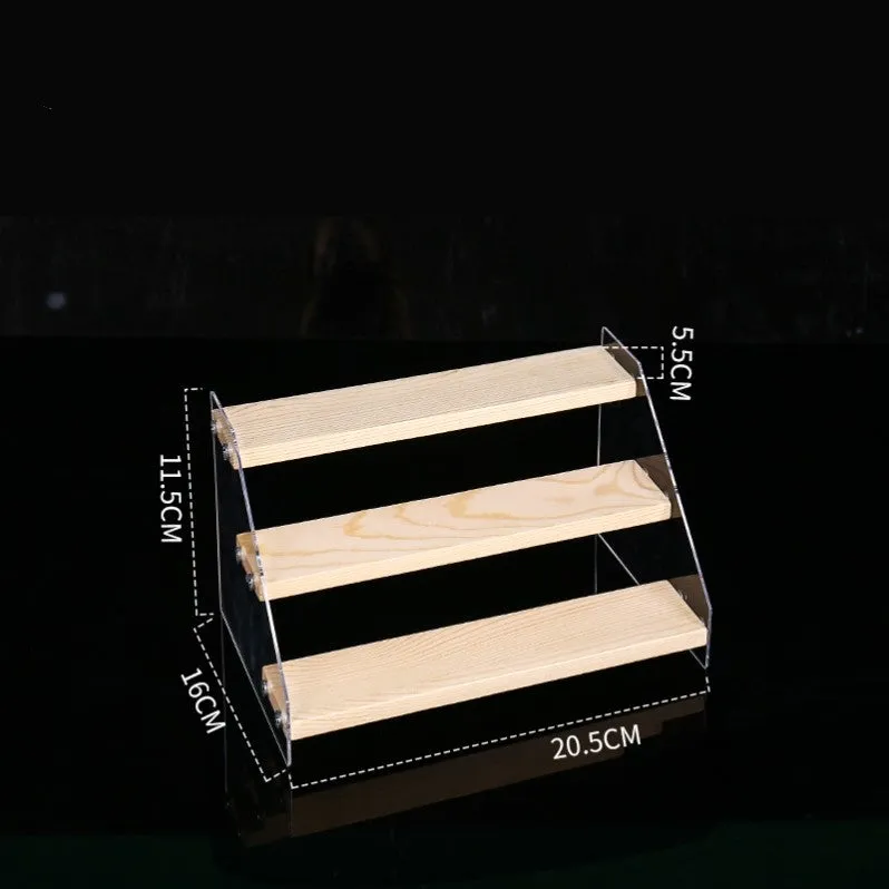 Hand Display Step Blind Box Storage Acrylic Wood Stepped Display Rack Ornaments Toy Display Rack