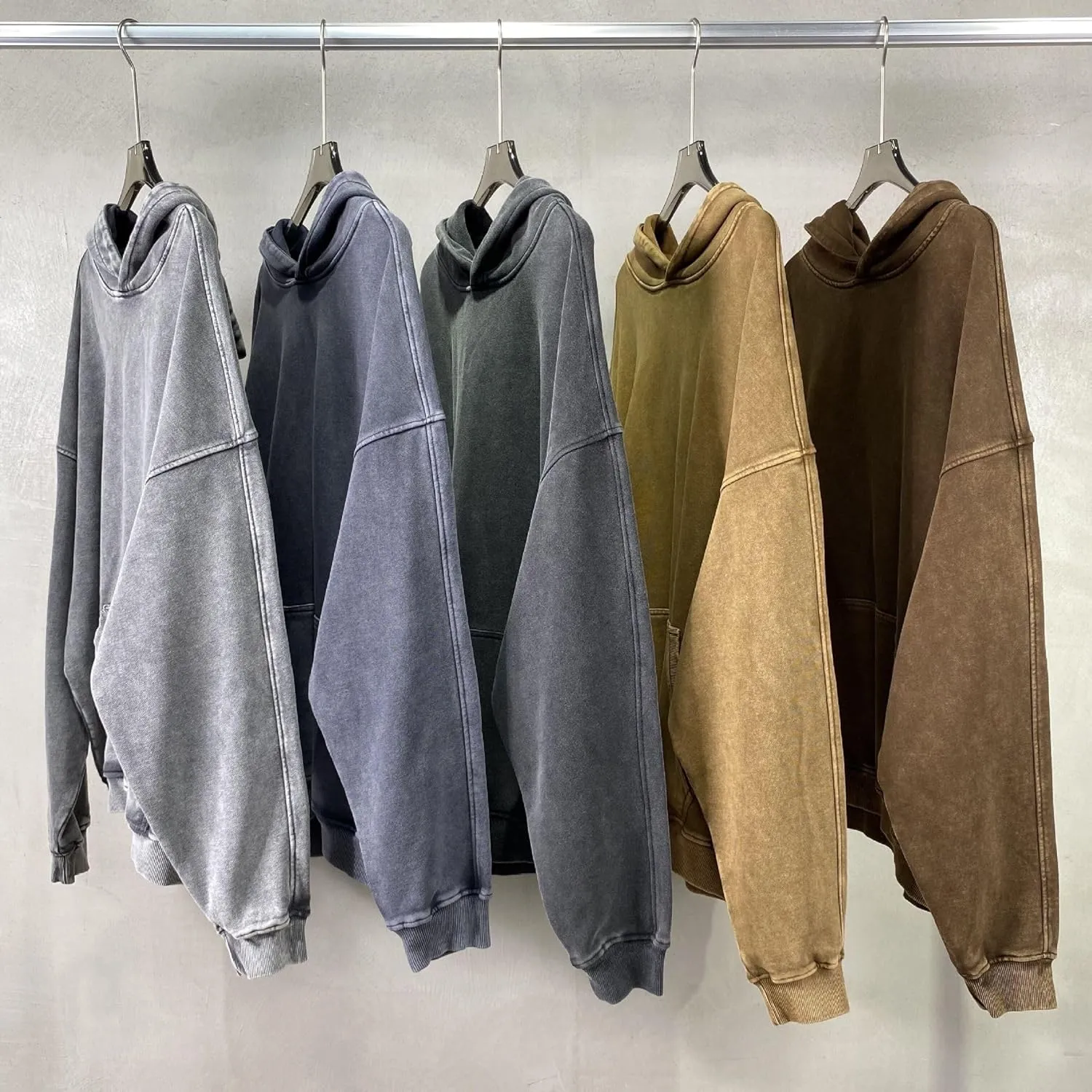 heyheyshine Men's Hoodies Pullover Oversized Womens Hoodie Wash Plush Cotton Hooded Sweatshirt Vintage Streetwear