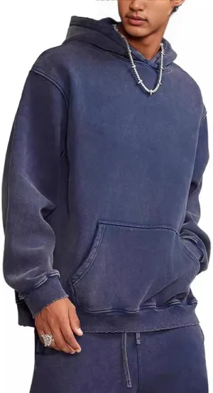 heyheyshine Men's Hoodies Pullover Oversized Womens Hoodie Wash Plush Cotton Hooded Sweatshirt Vintage Streetwear
