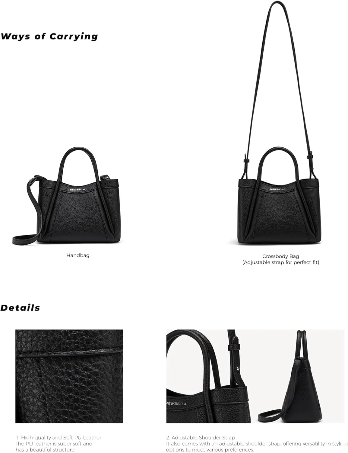Hobo Handbag for Women, Crossbody Tote Bag, Shoulder Purse with Top Handle
