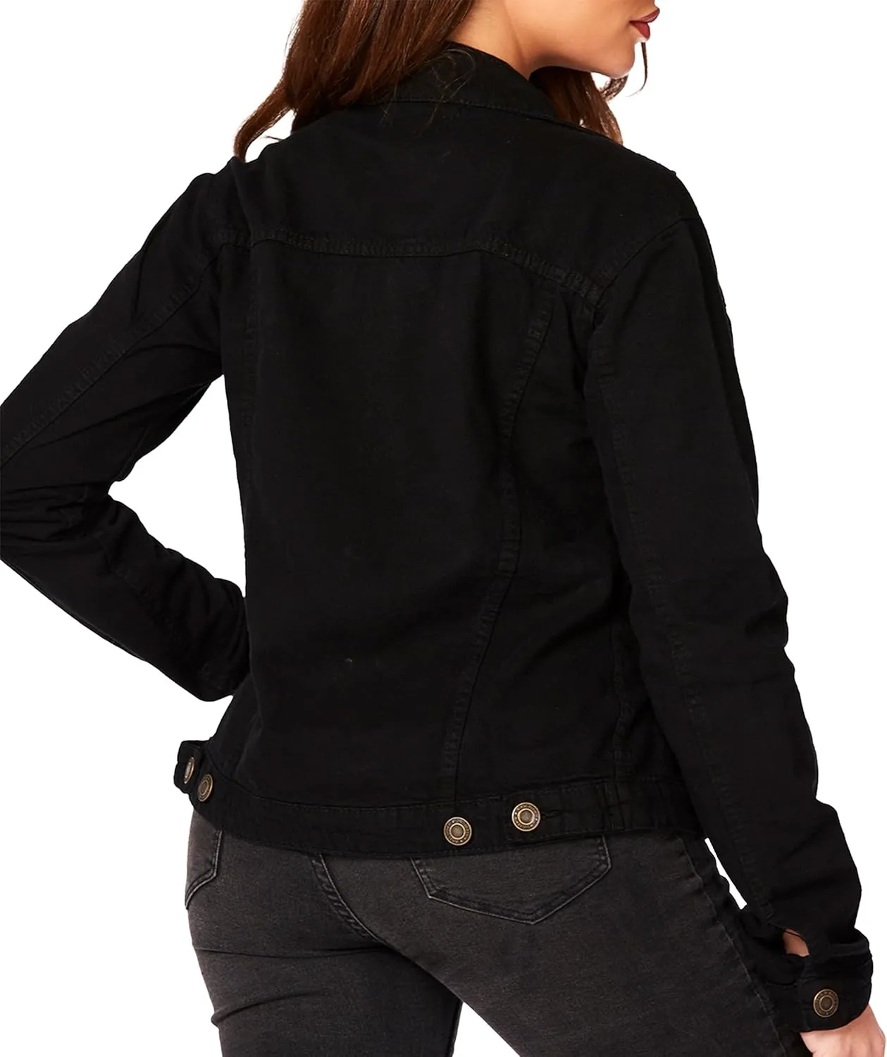Jean Jacket Women - Long Sleeves Button Down Denim Jacket for Women Clothing in Regular Fit & Oversized with Waist Adjuster