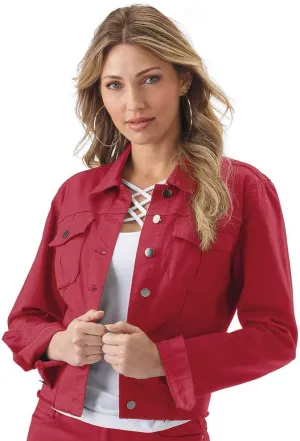 K. Jordan Womens Stretch Denim Colored Jean Jacket