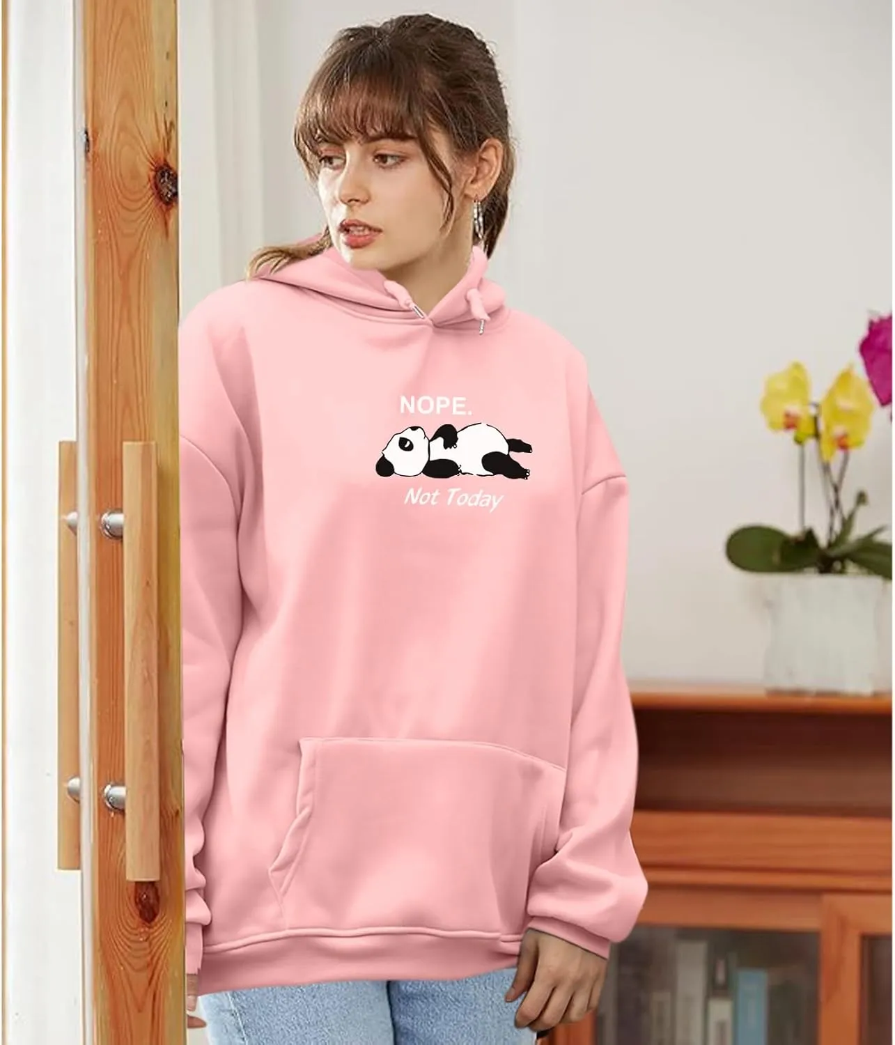 KEEVICI Womens Cute Hoodies Sweatshirts for Teen Girls Panda Graphic Kawaii Hoodie Preppy Aesthetic Pullover