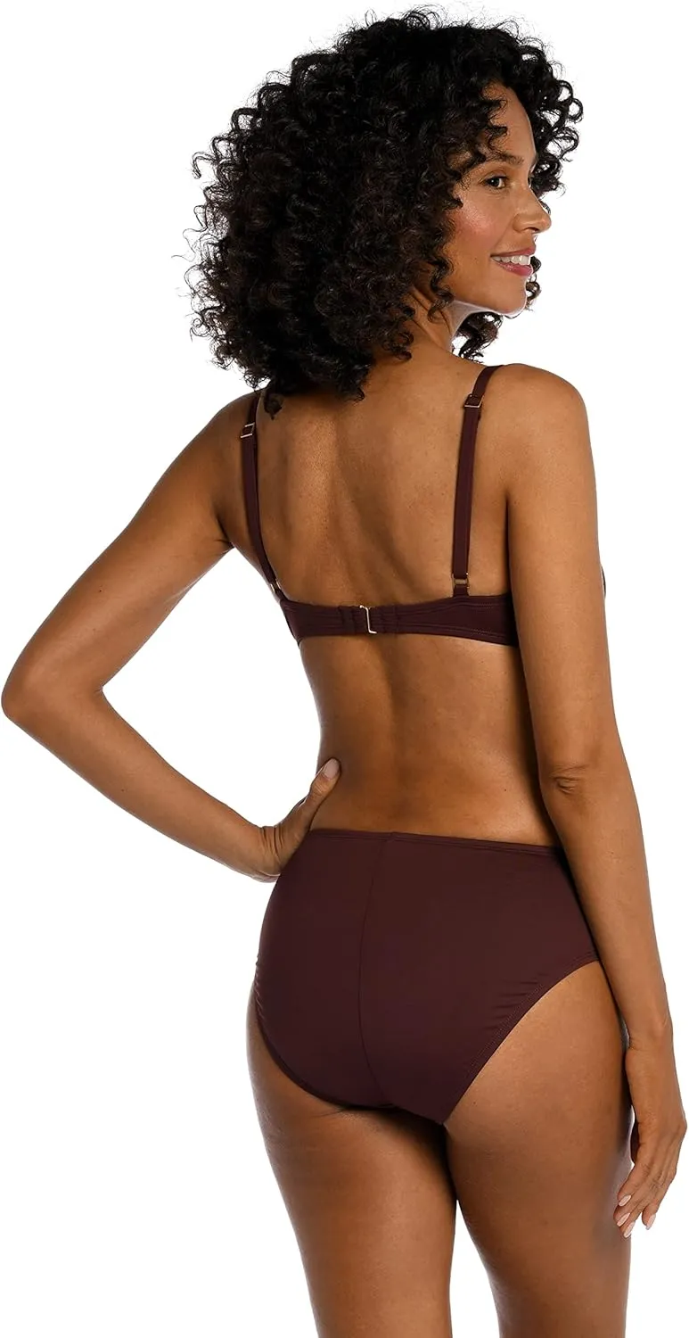 La Blanca Women's Island Goddess Over The Shoulder Wrap Bikini Swimsuit Top
