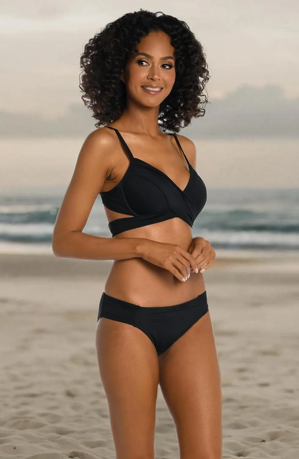 La Blanca Women's Island Goddess Wrap Underwire Push Up Swimsuit Top
