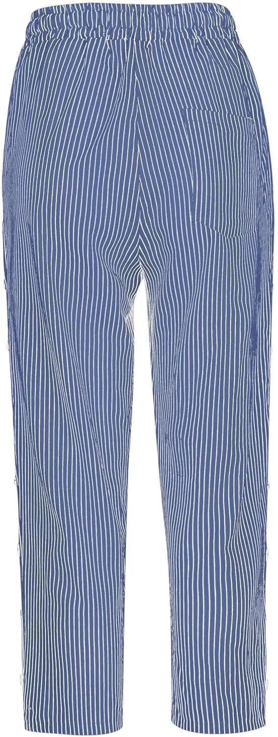Lastesso Capri Pants for Women Basic Solid Summer Boho Lounge Trousers with Pocket Loose Comfy Drawstring Vacation Outfits
